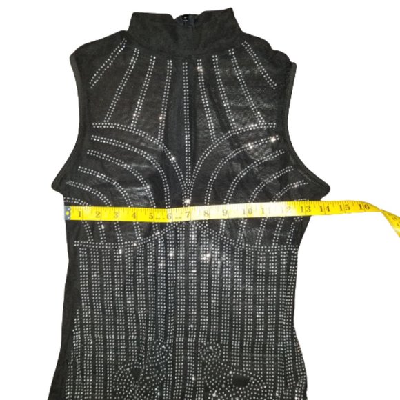 Sexy Sequin Rhinestone Romper/Jumpsuit Size Large - Picture 10 of 11